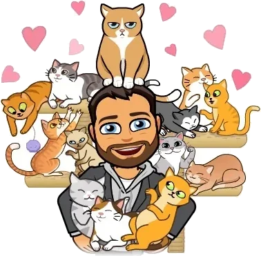 A cartoon of Peter buried in cats